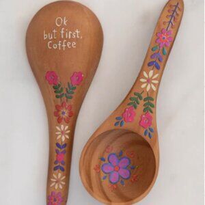NATURAL LIFE WOODED PAINTED COFFEE SPOON NWT